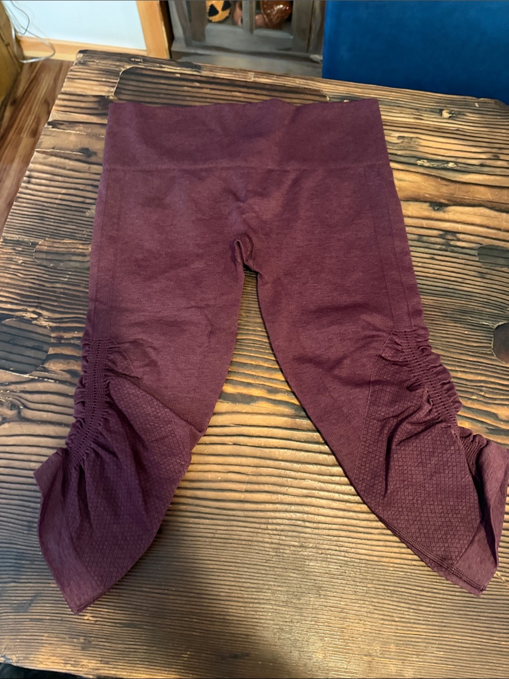 lululemon athletica  Maroon Ruched Capri Leggings